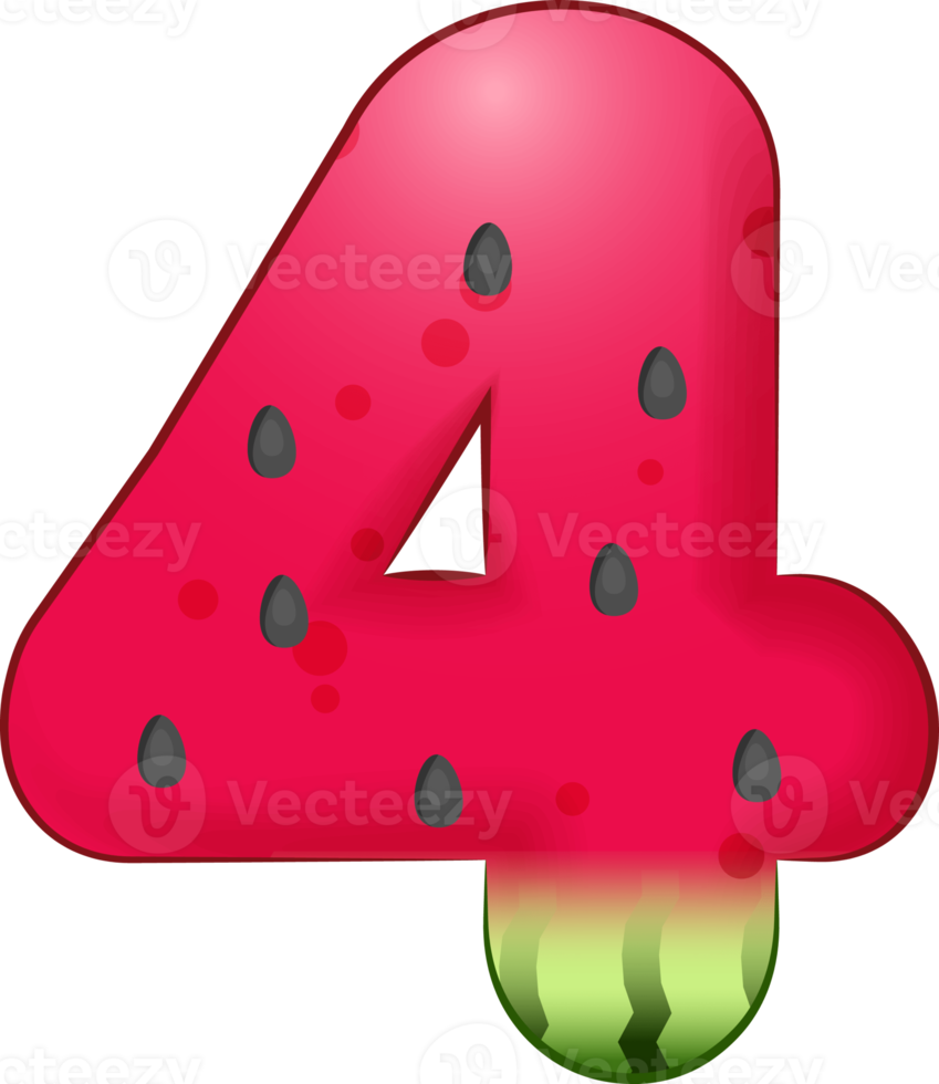 Watermelon Number 4 png