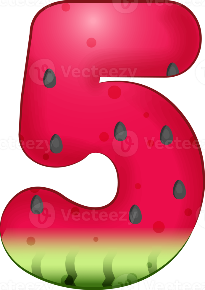 Watermelon Number 5 png