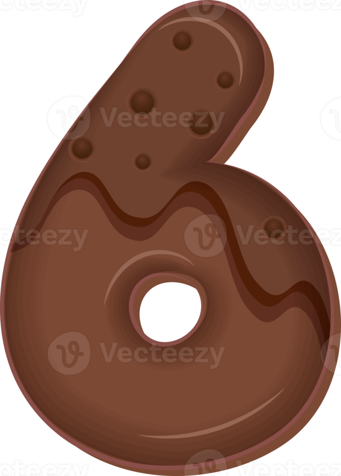 chocolate número 6 png