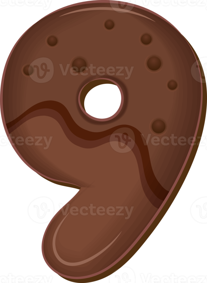 chocolate número 9 png