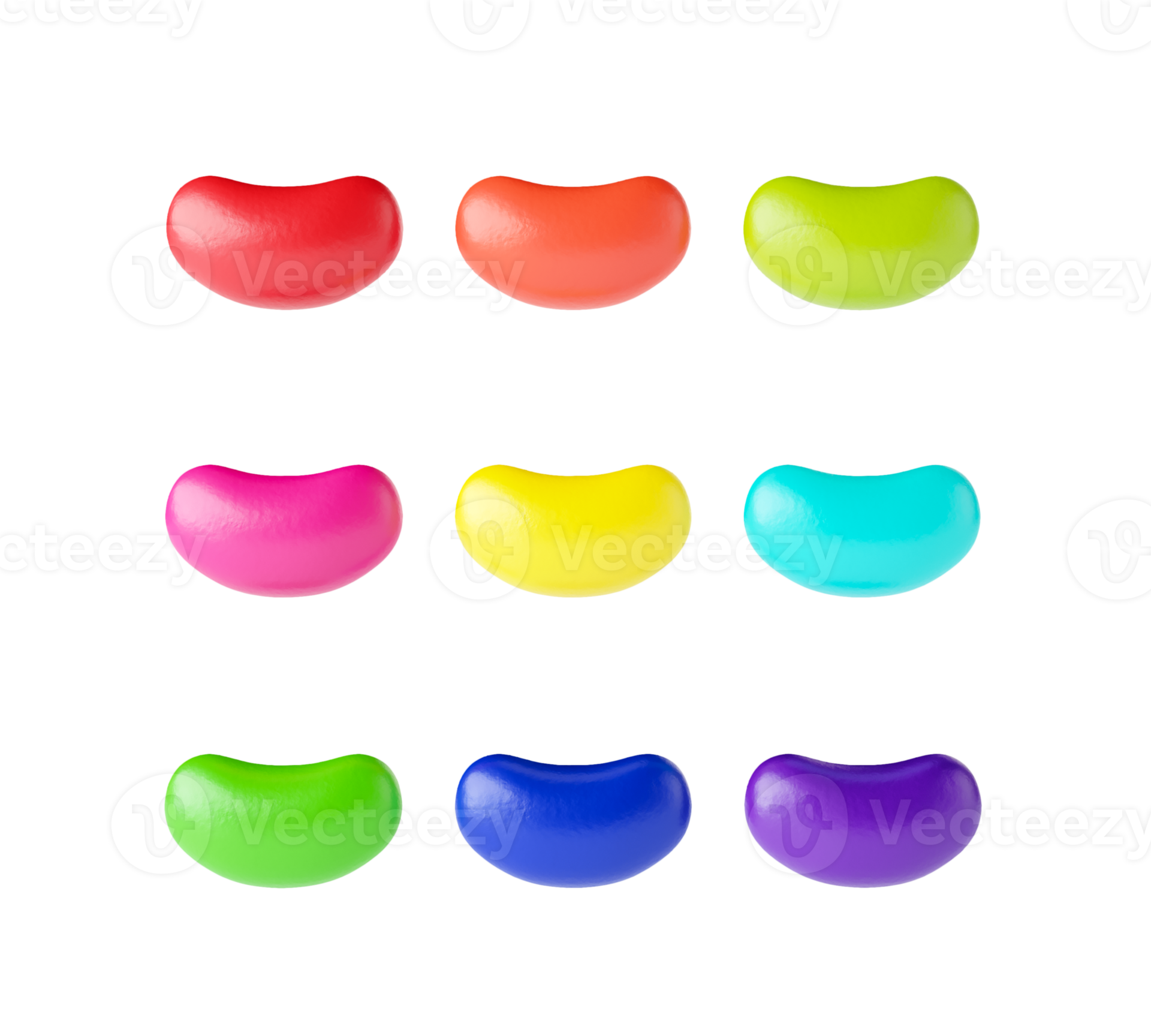 Round colorful jelly beans set. Realistic illustration. Good for