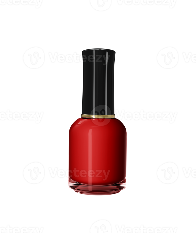 plano creativo de moda esmalte de uñas rojo brillante estilo minimalista vista superior ilustración 3d png