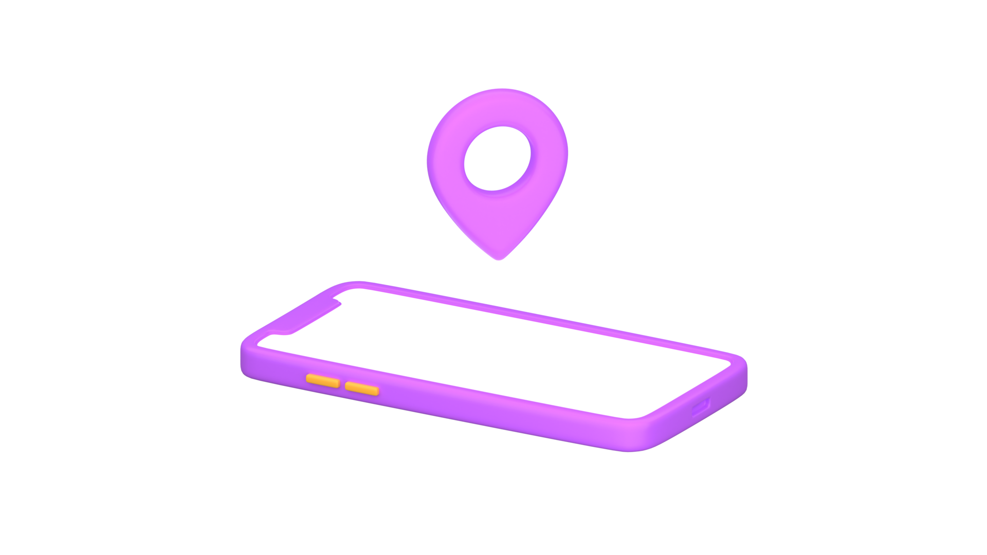 Smartphone with location pin icon on screen location online delivery