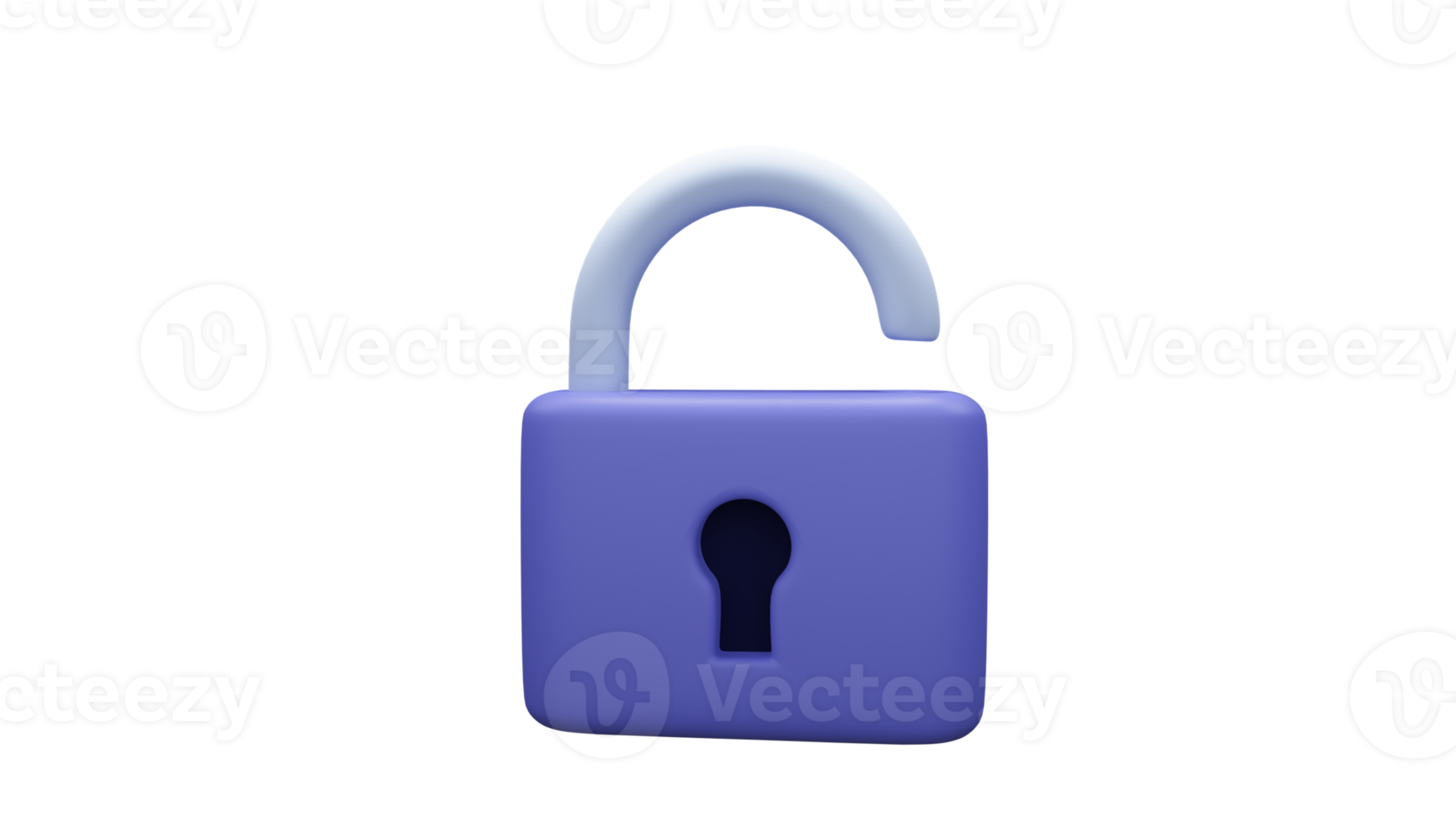 3D render of Padlock Lock icon simple illustration on pastel background. Minimal concept png