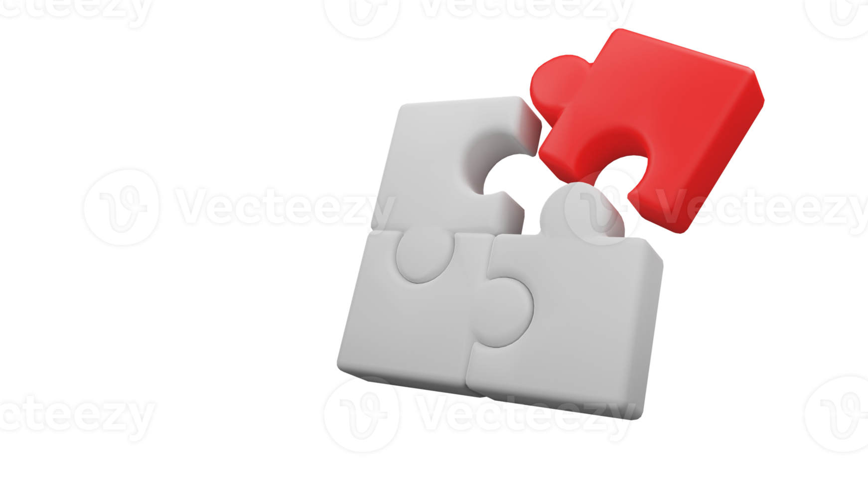 3d geef van het concept van het brainstormengroepswerk terug. puzzelstukjes pictogram samenwerking in bedrijfsontwikkeling png