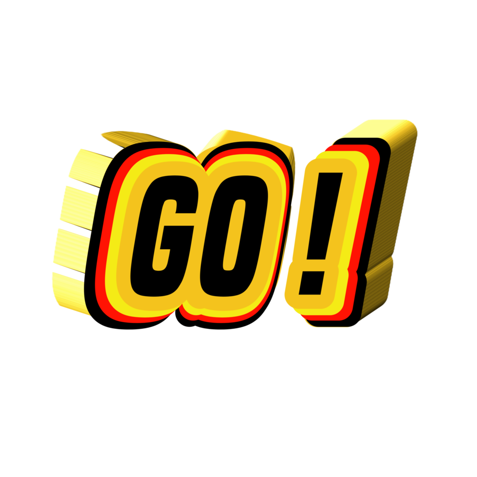 go word text effect png design for race funny