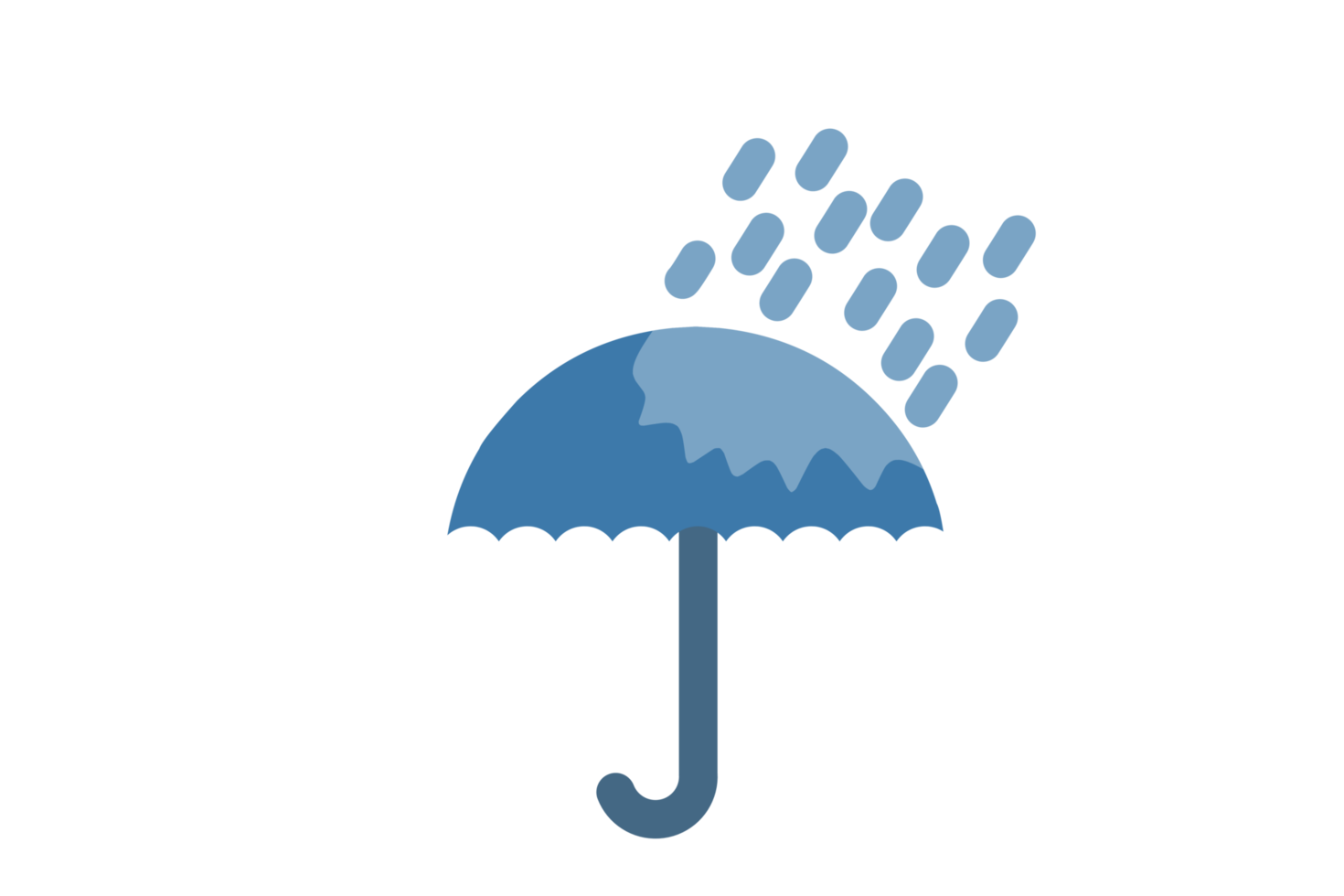 icono de ilustración plana paraguas con lluvia png