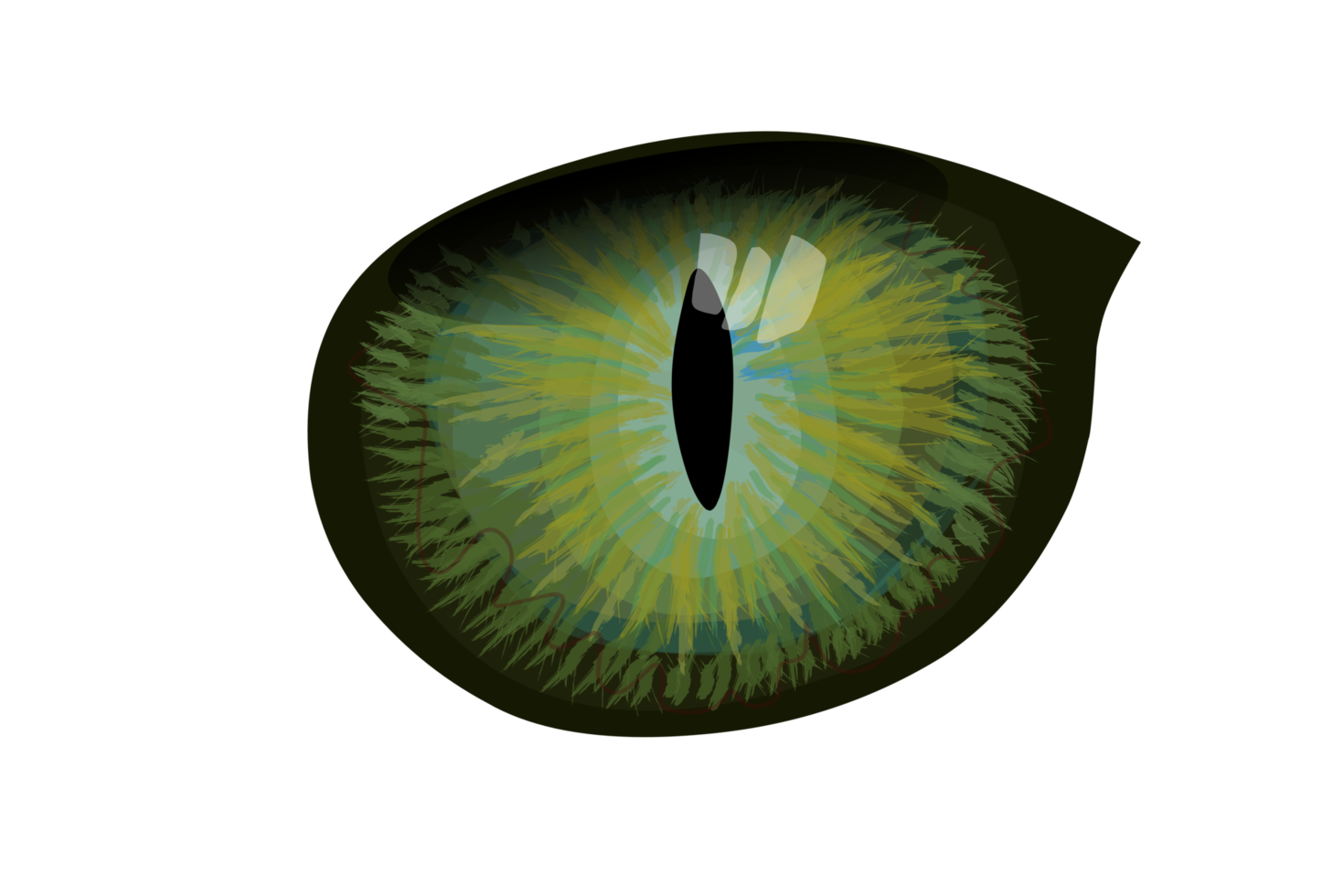 Fantasy-Reptil-Auge flache Illustration png
