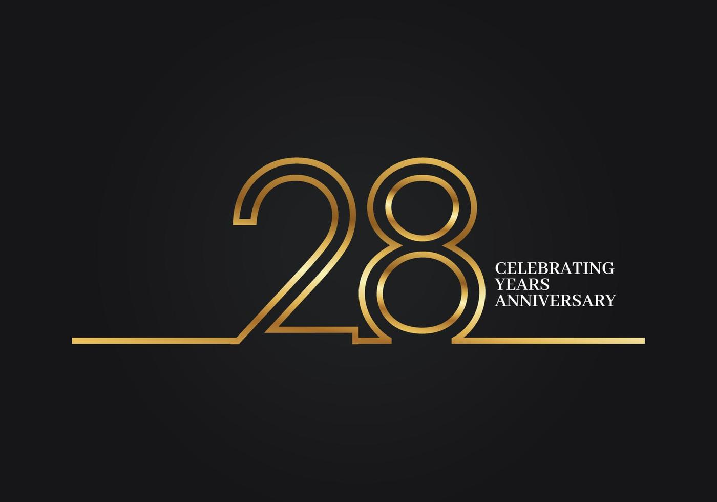 28 Years Anniversary vector