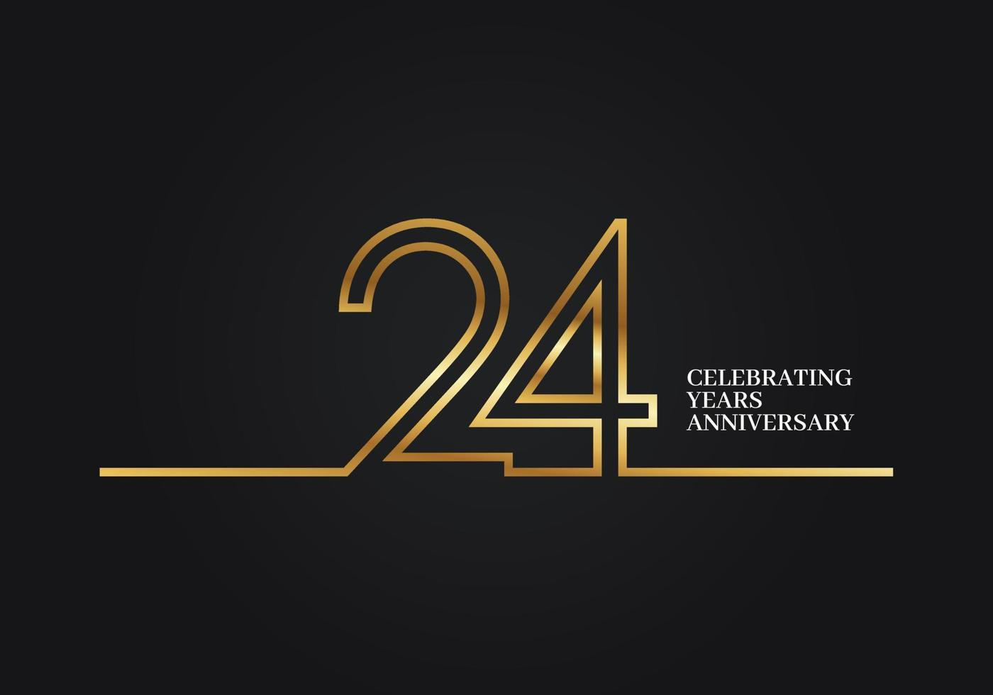 24 Years Anniversary vector