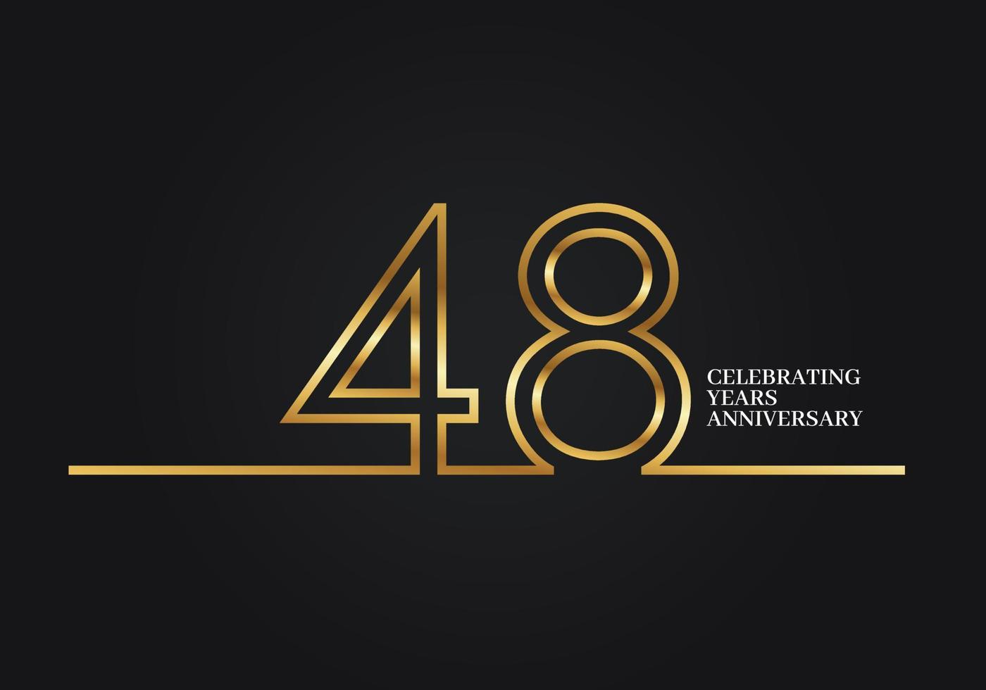 48 Years Anniversary vector