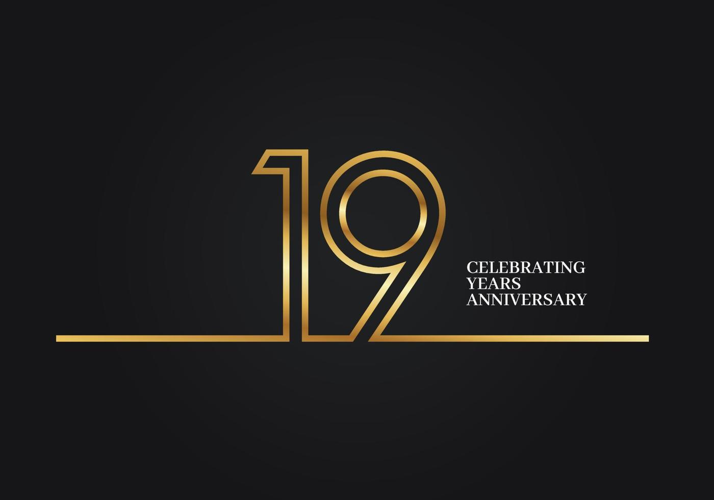 19 Years Anniversary vector