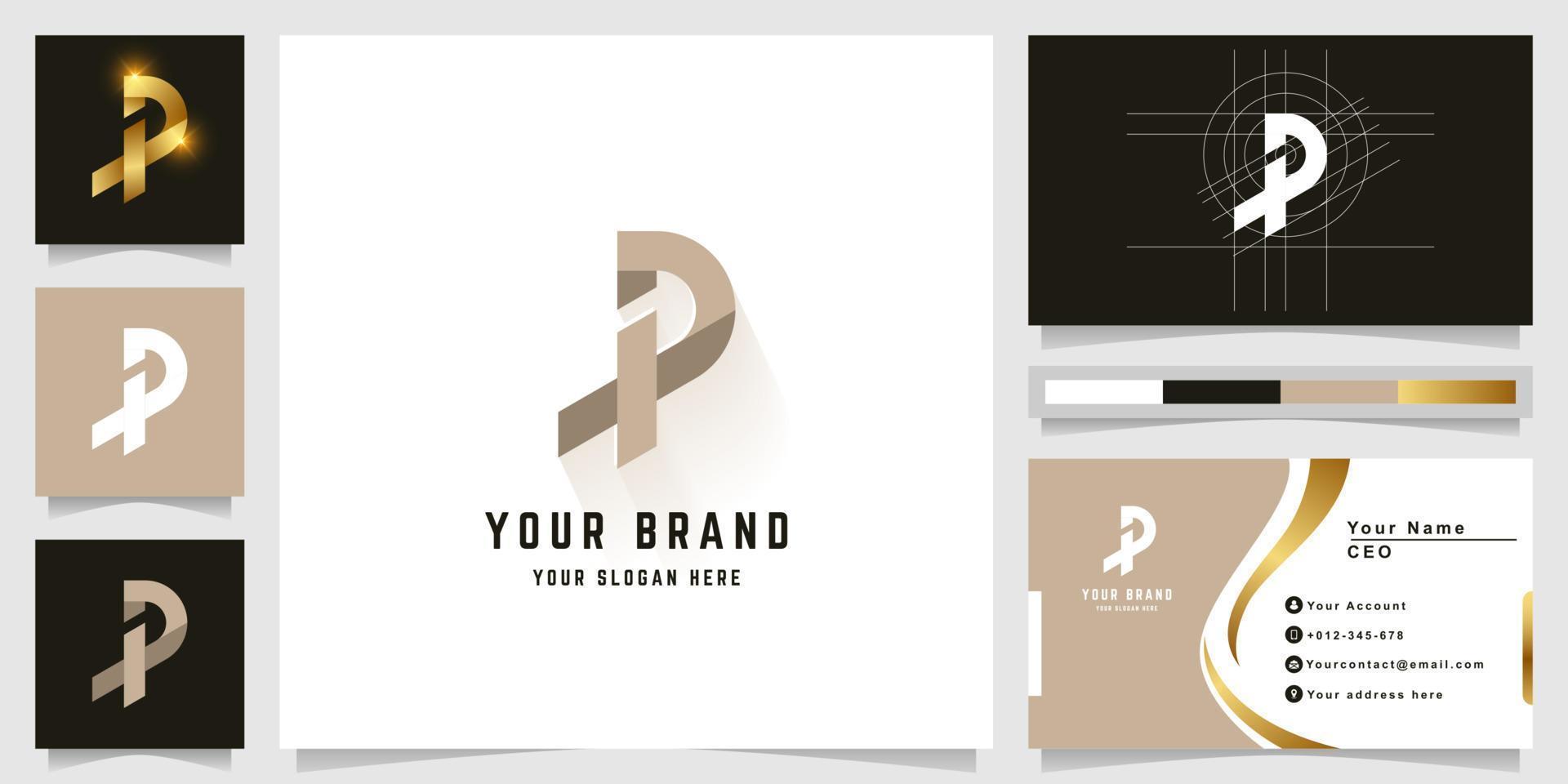 Letter XP or Xa monogram logo with business card design vector