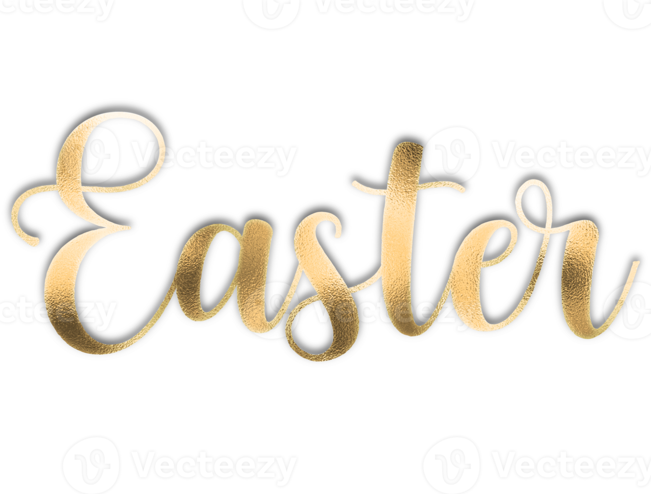 Golden Easter Lettering with Shadow png