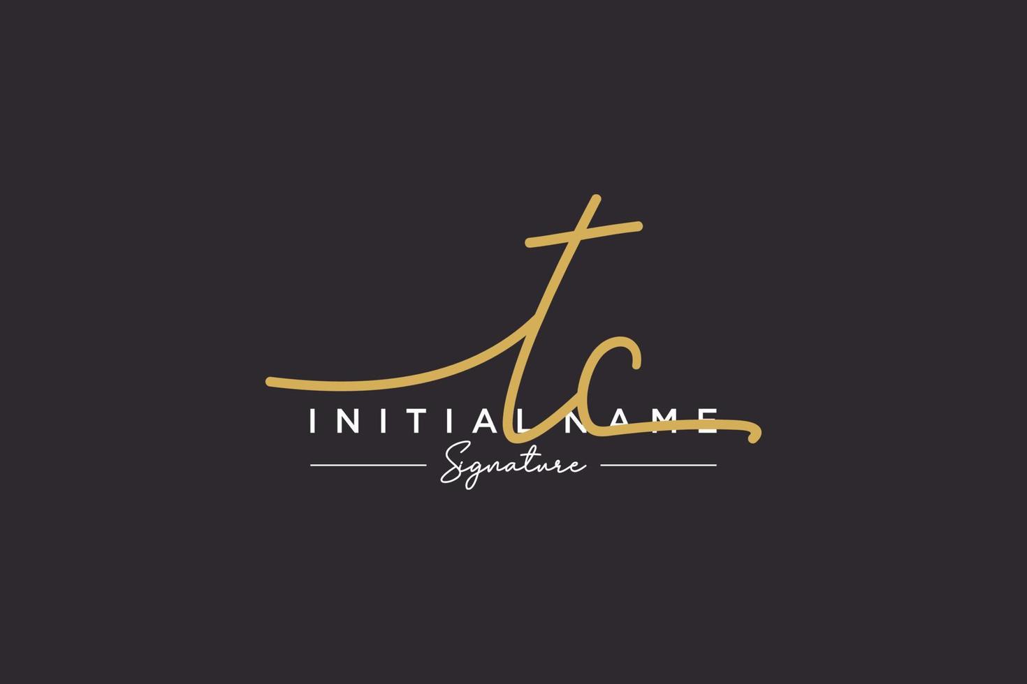 Initial TC signature logo template vector. Hand drawn Calligraphy lettering Vector illustration.