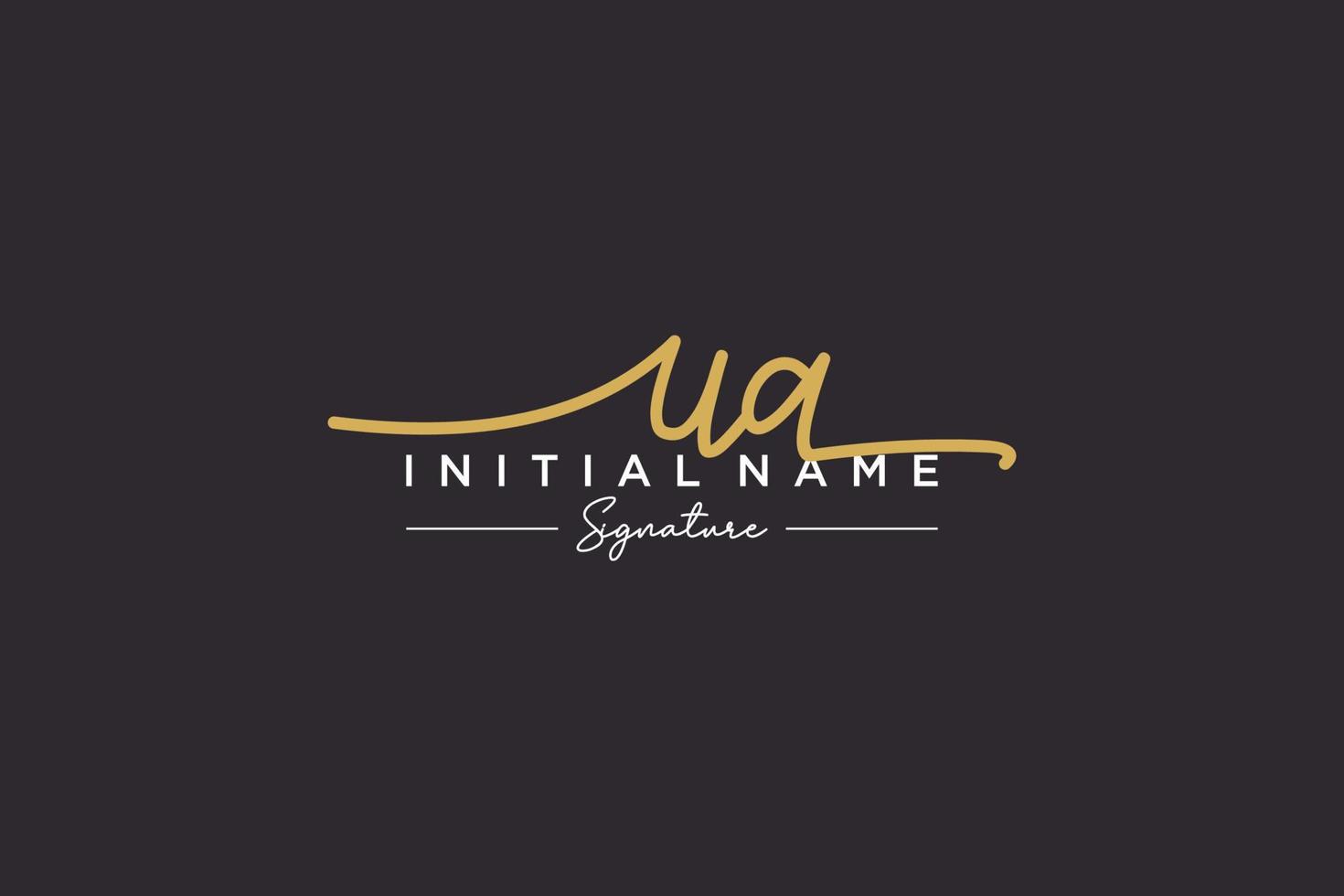 Initial UA signature logo template vector. Hand drawn Calligraphy lettering Vector illustration.