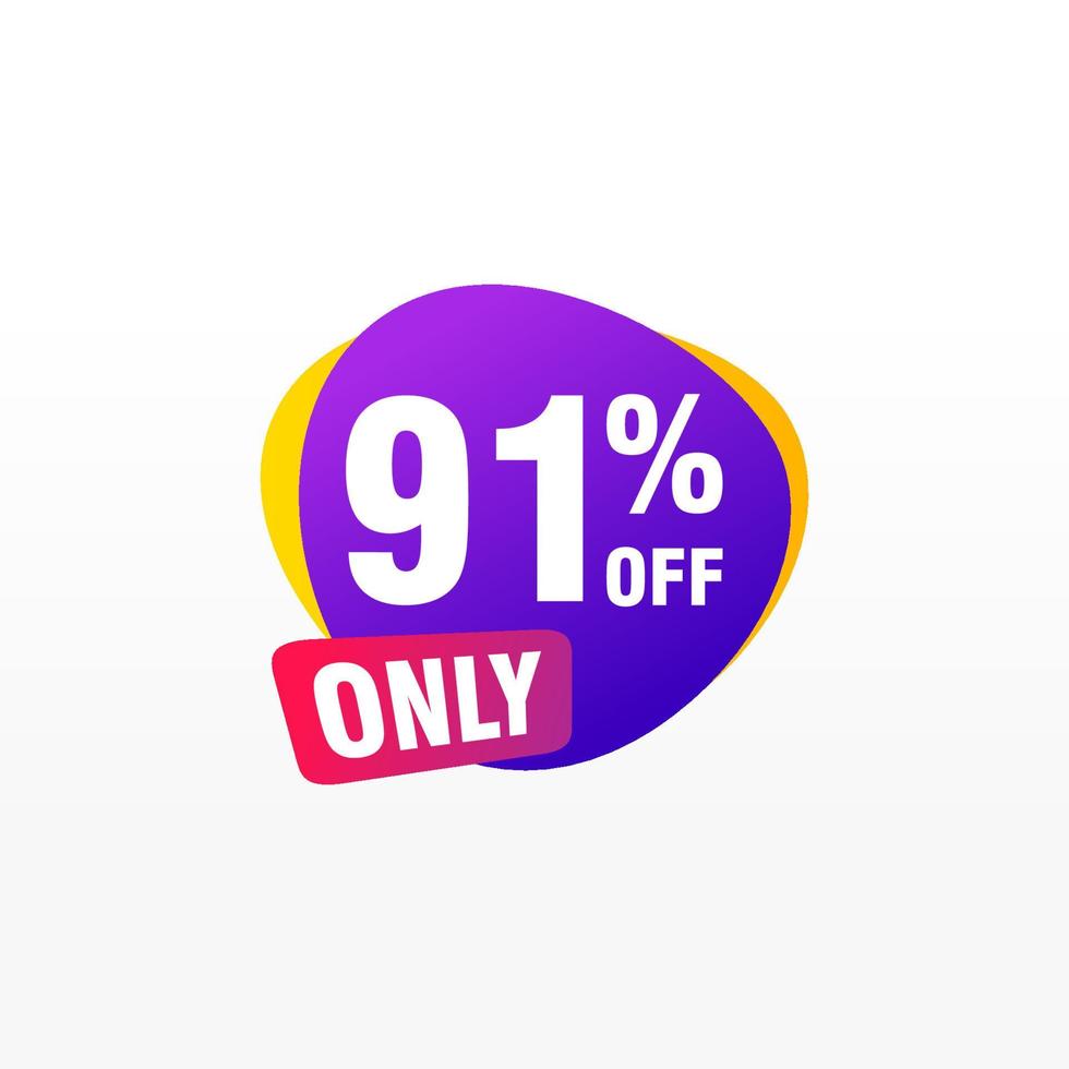 91 discount, Sales Vector badges for Labels, , Stickers, Banners, Tags, Web Stickers, New offer. Discount origami sign banner.