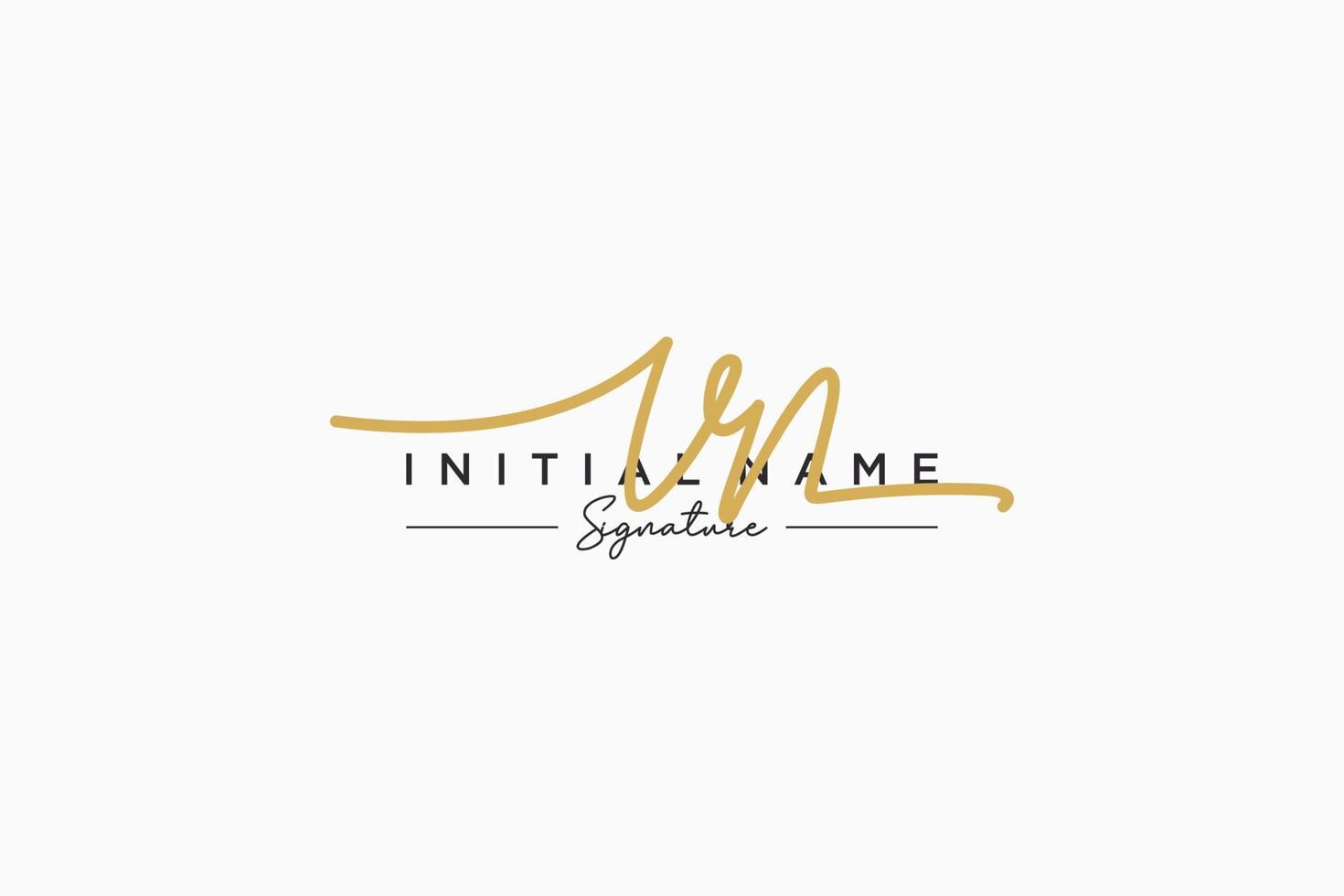 Initial VN signature logo template vector. Hand drawn Calligraphy lettering Vector illustration.