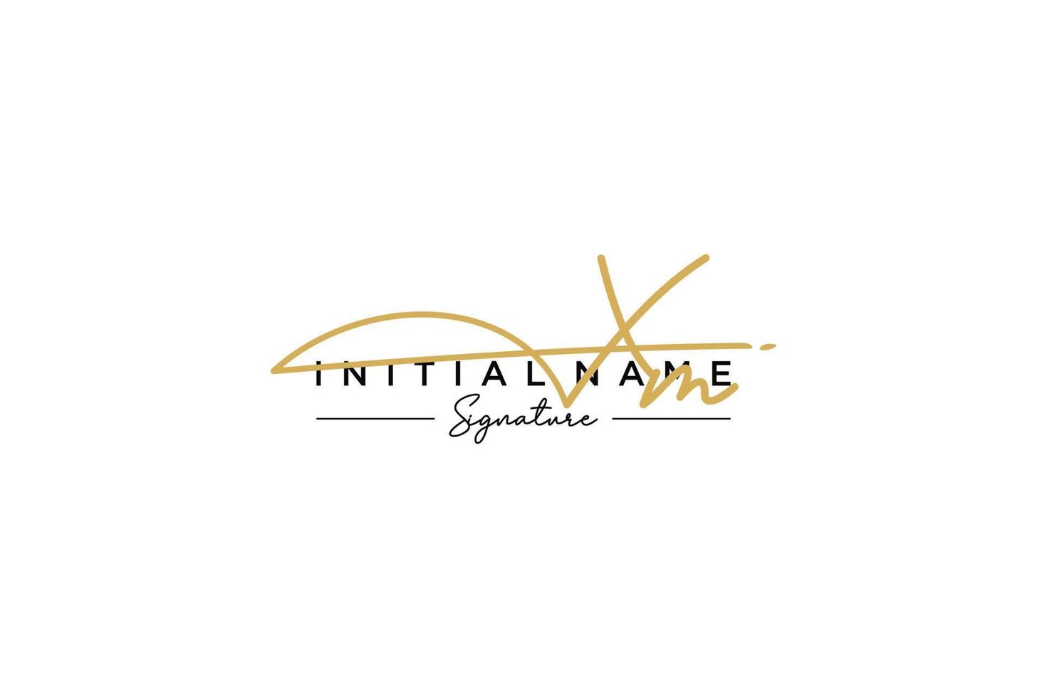 Initial XM signature logo template vector. Hand drawn Calligraphy lettering Vector illustration.