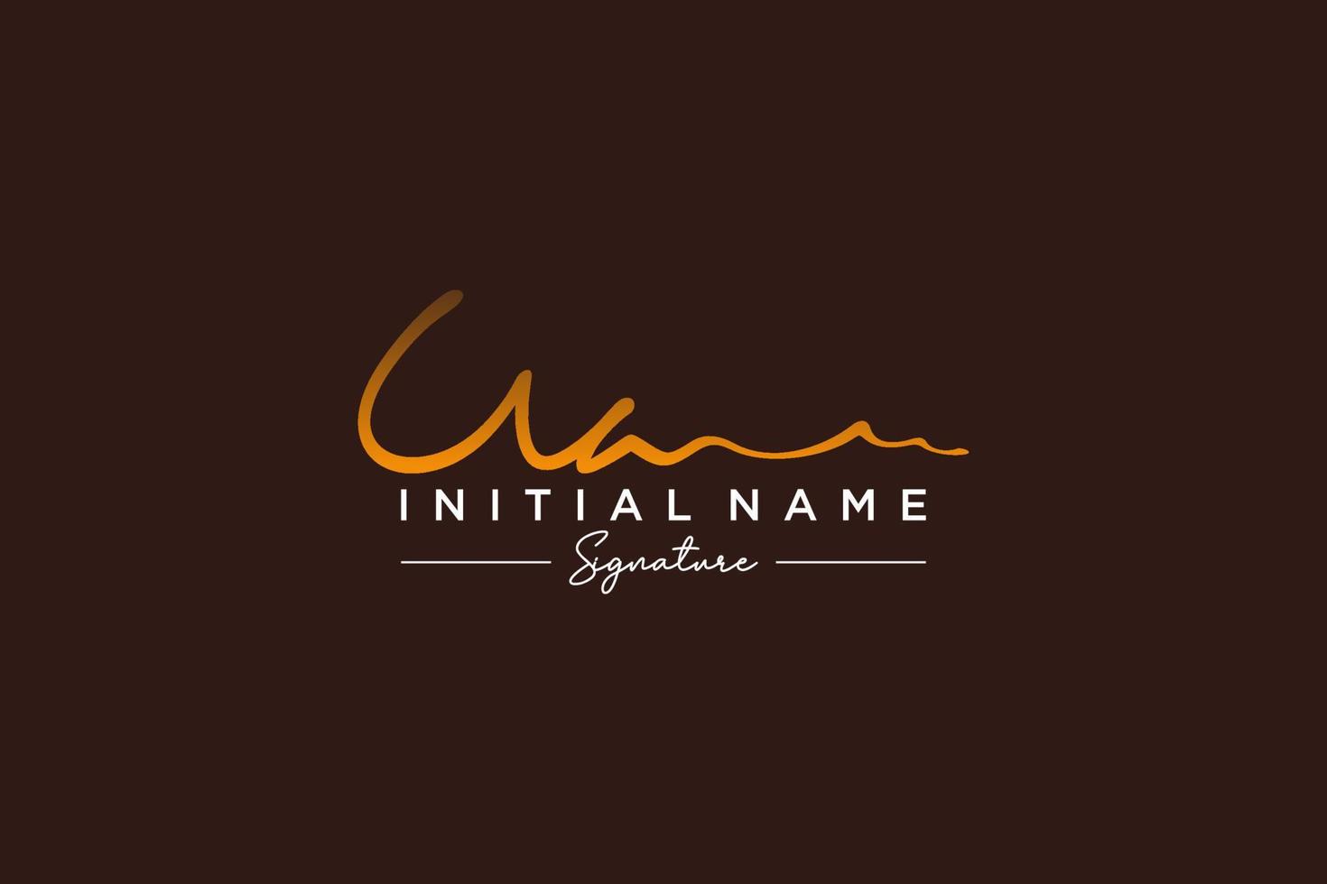 Initial UA signature logo template vector. Hand drawn Calligraphy lettering Vector illustration.