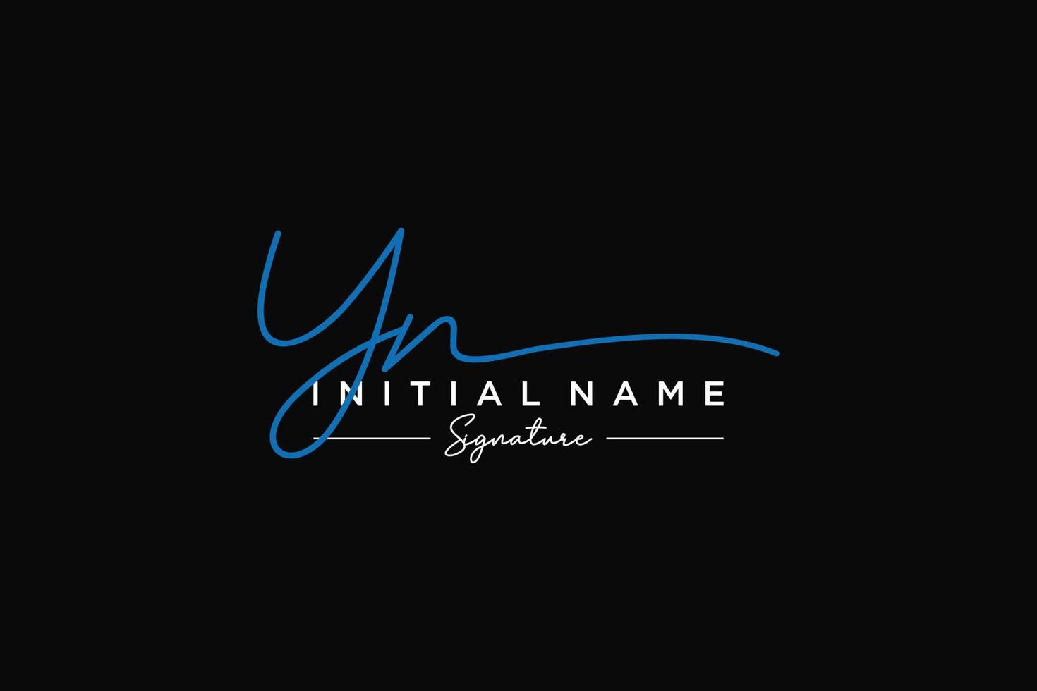 Initial YN signature logo template vector. Hand drawn Calligraphy lettering Vector illustration.