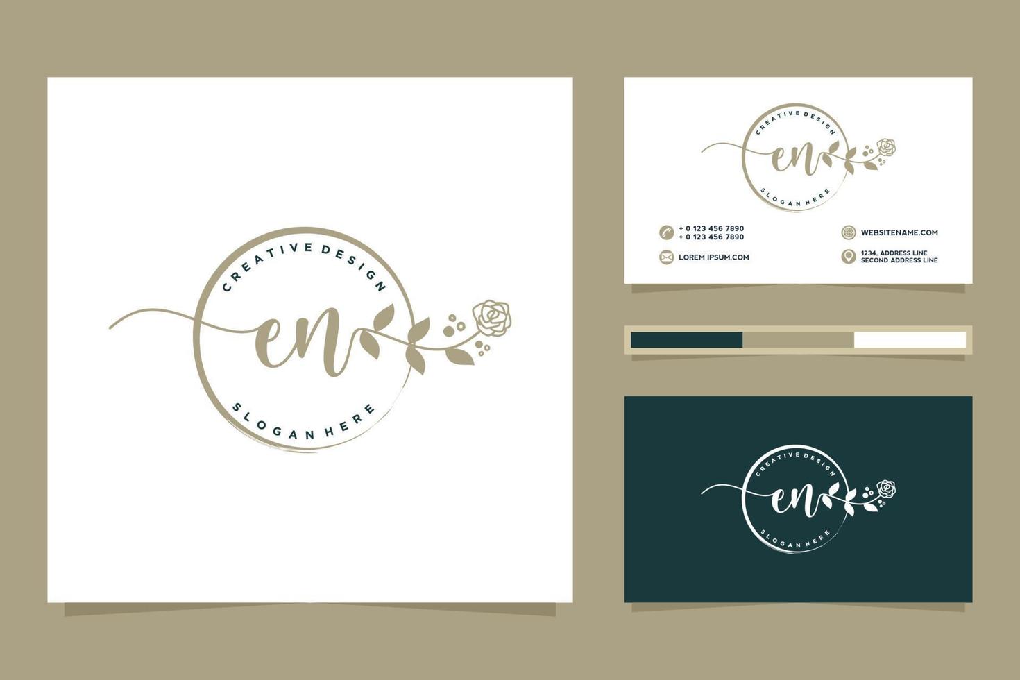 Initial EN Feminine logo collections and business card templat Premium Vector