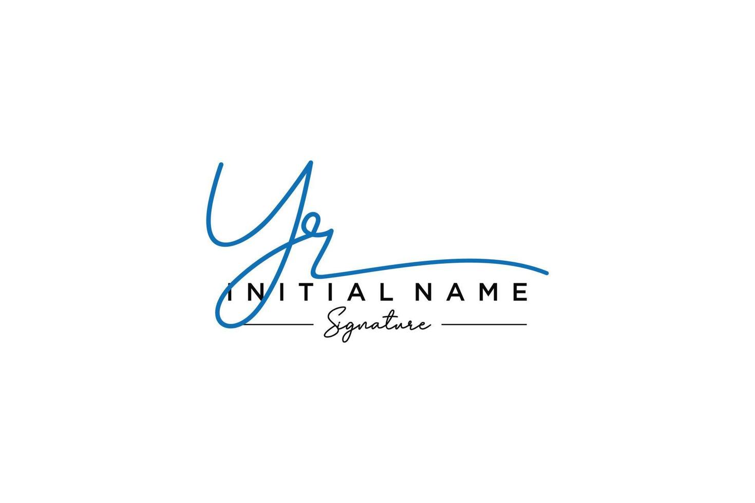 Initial YR signature logo template vector. Hand drawn Calligraphy lettering Vector illustration.