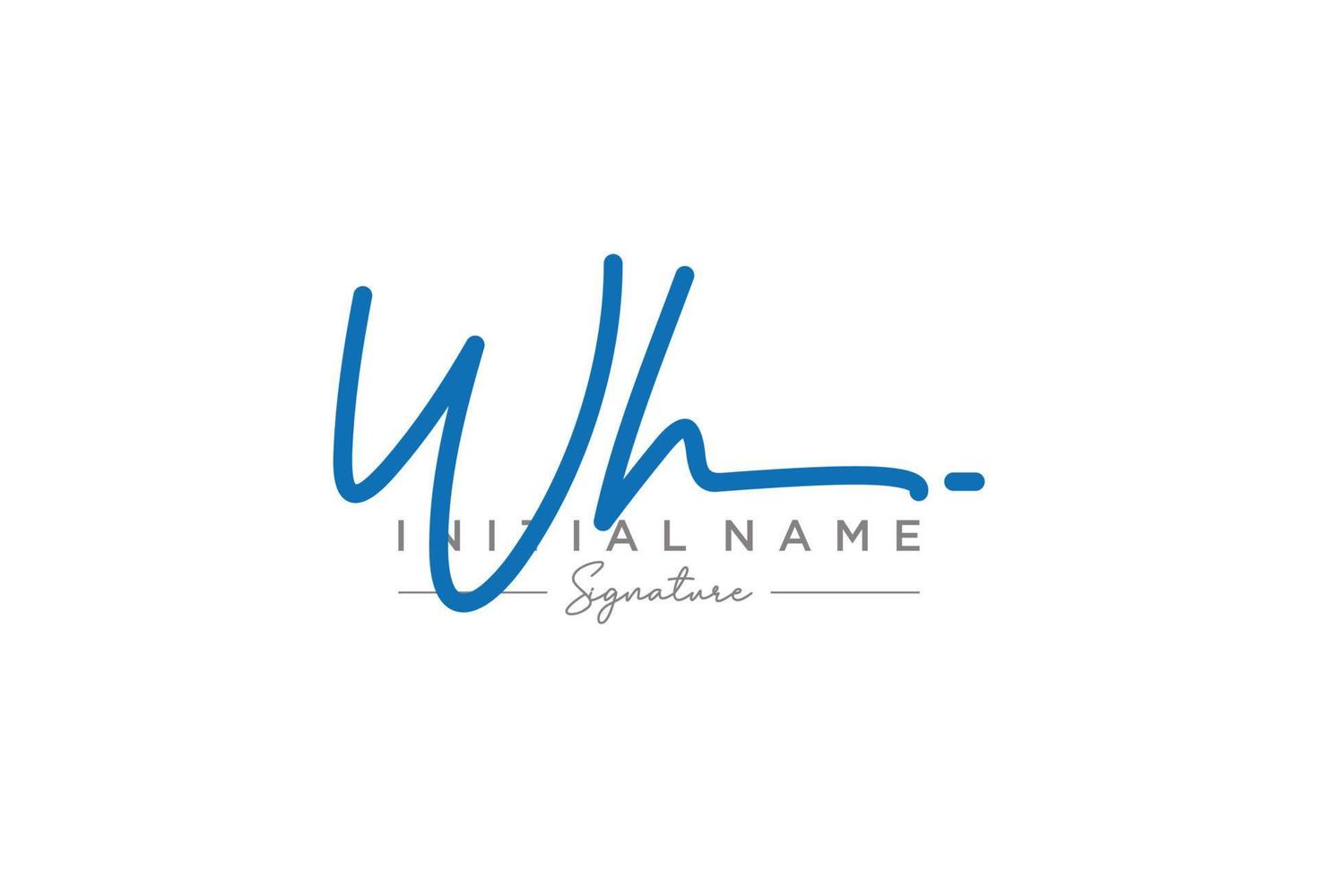 vector de plantilla de logotipo de firma wh inicial. ilustración de vector de letras de caligrafía dibujada a mano.