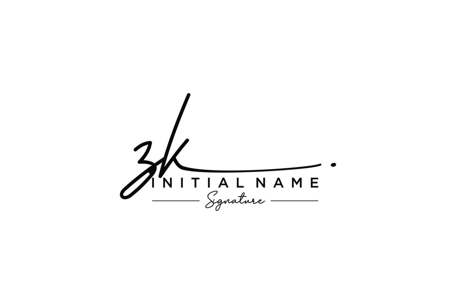 Initial ZK signature logo template vector. Hand drawn Calligraphy lettering Vector illustration.