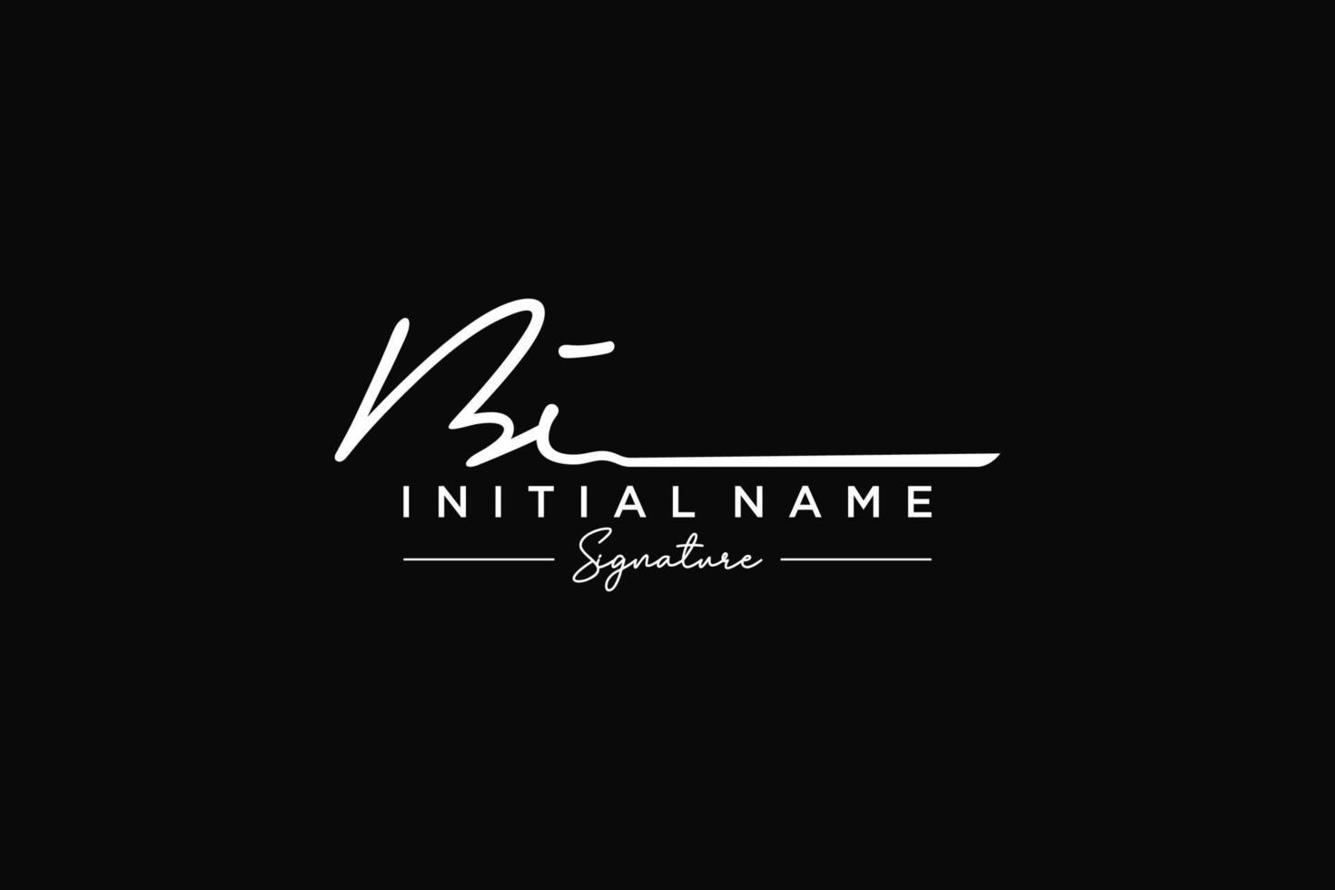 Initial BI signature logo template vector. Hand drawn Calligraphy lettering Vector illustration.