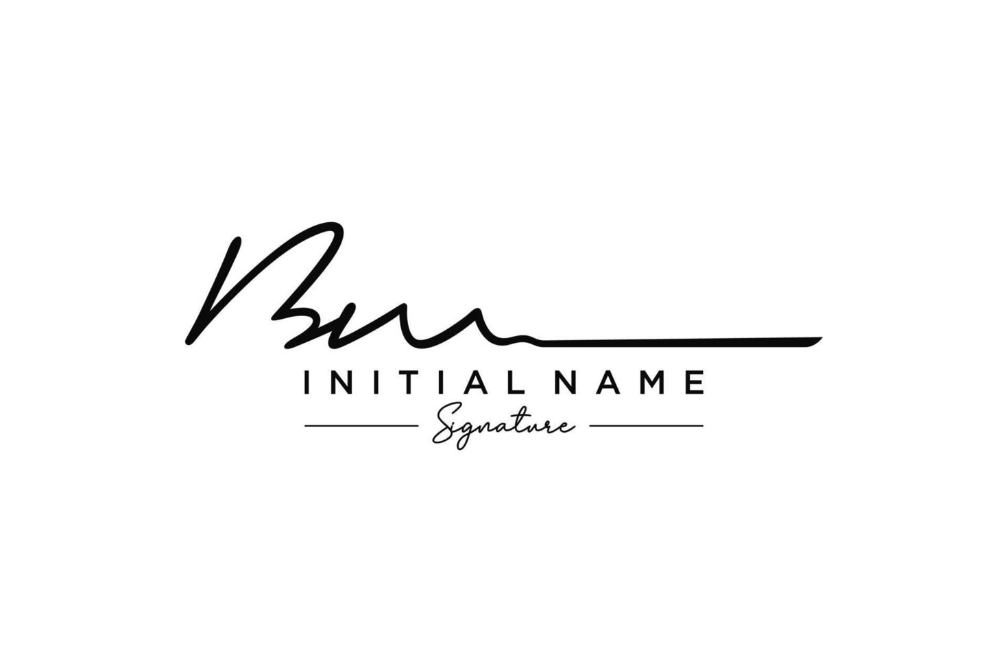 Initial BM signature logo template vector. Hand drawn Calligraphy lettering Vector illustration.