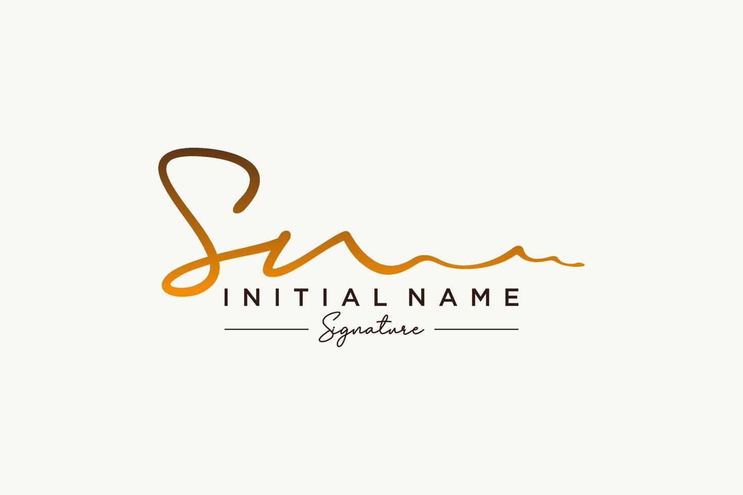 Initial SN signature logo template vector. Hand drawn Calligraphy lettering Vector illustration.