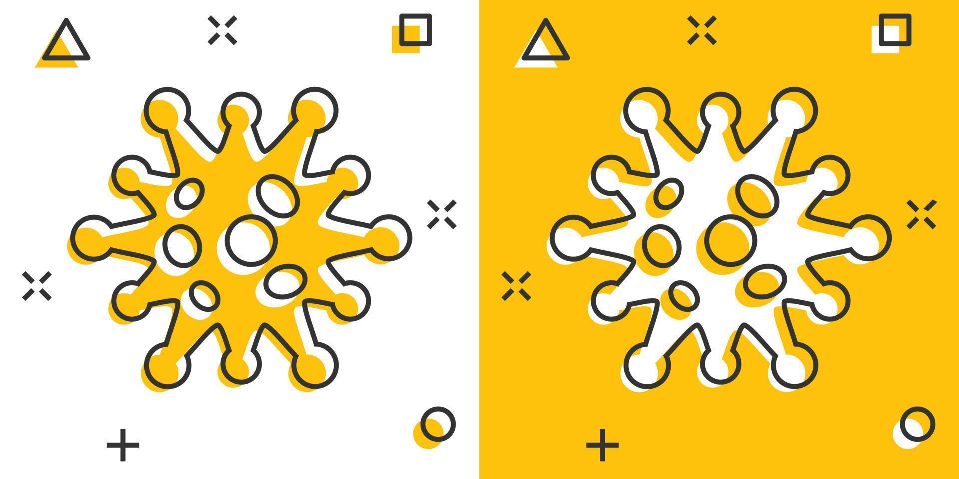 icono de bacterias de la enfermedad en estilo cómico. ilustración de vector de dibujos animados de alergia sobre fondo blanco aislado. concepto de negocio de efecto de salpicadura de virus microbio.