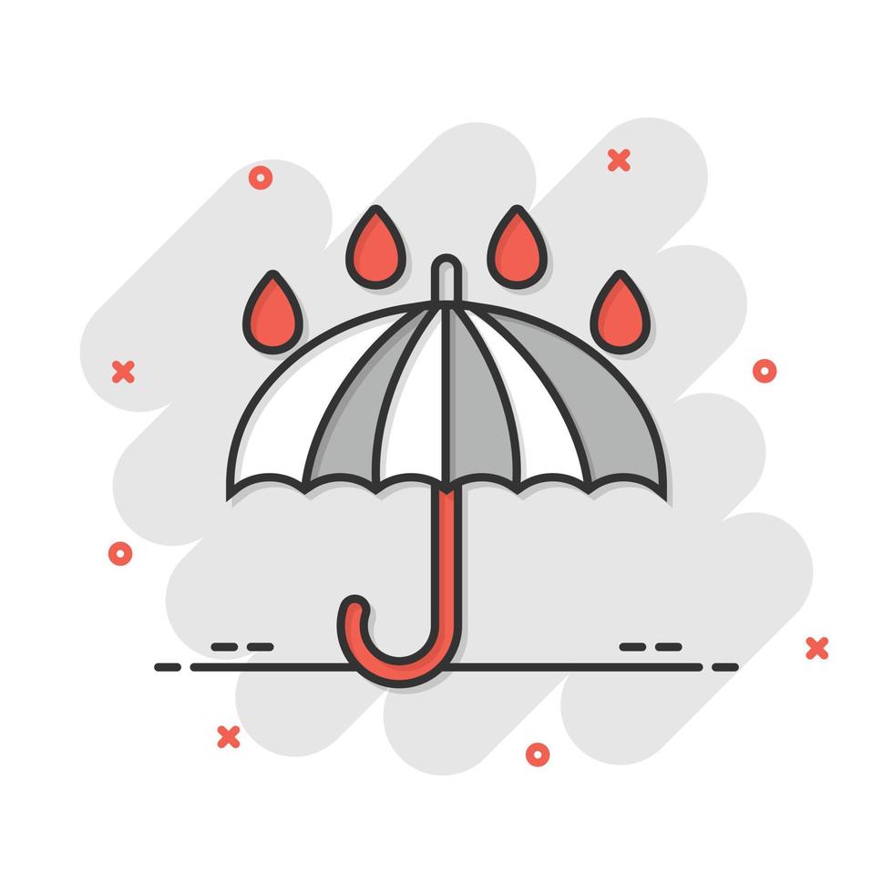 Umbrella icon in flat style. Parasol vector illustration on white isolated background. Canopy business concept.