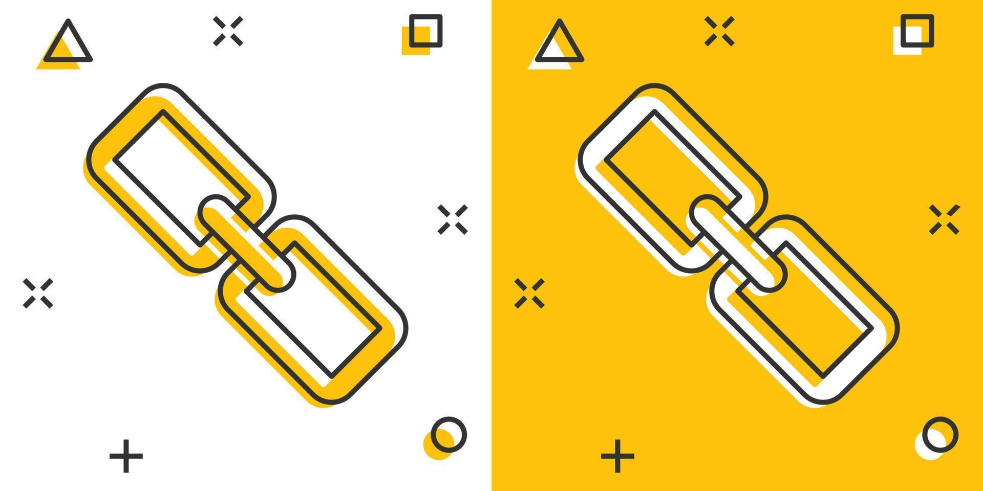 Vector cartoon chain icon in comic style. Connection sign illustration pictogram. Chain business splash effect concept.