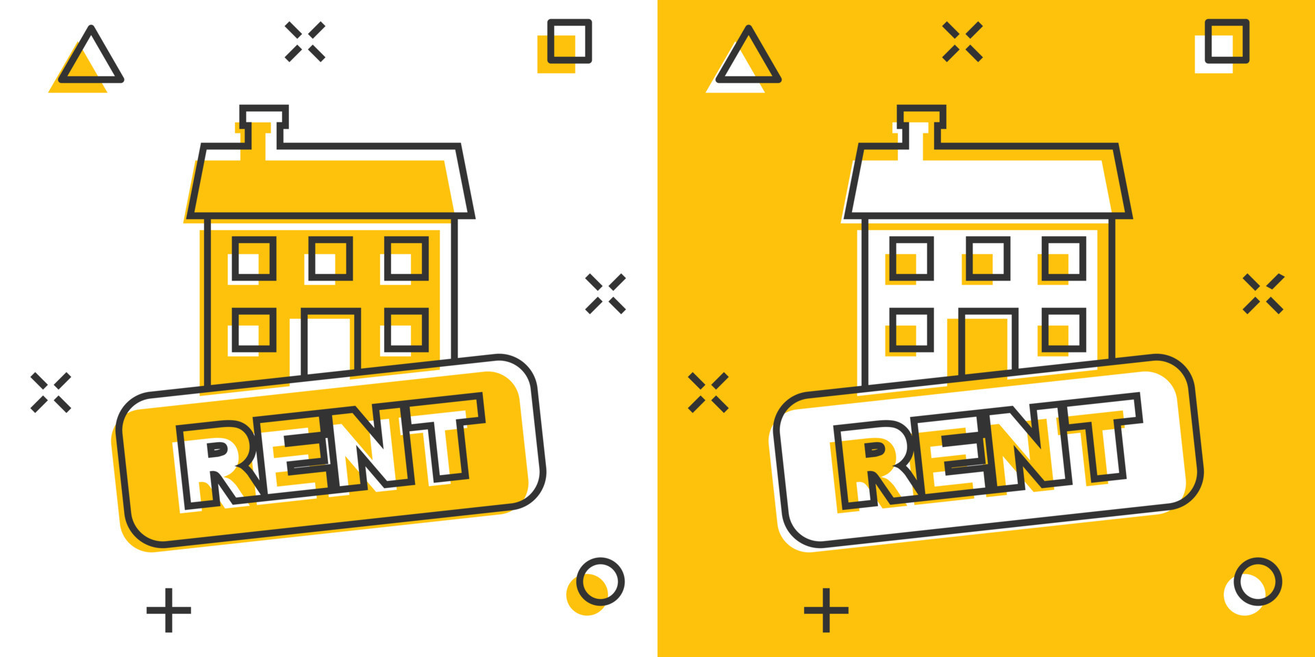 Vector cartoon rent house icon in comic style. Rent sign illustration pictogram. Rental business splash effect concept. 18827139 Vector Art at Vecteezy Vector cartoon rent house icon in comic style. Rent sign illustration pictogram. Rental business splash effect concept. 18827139 Vector Art at Vecteezy