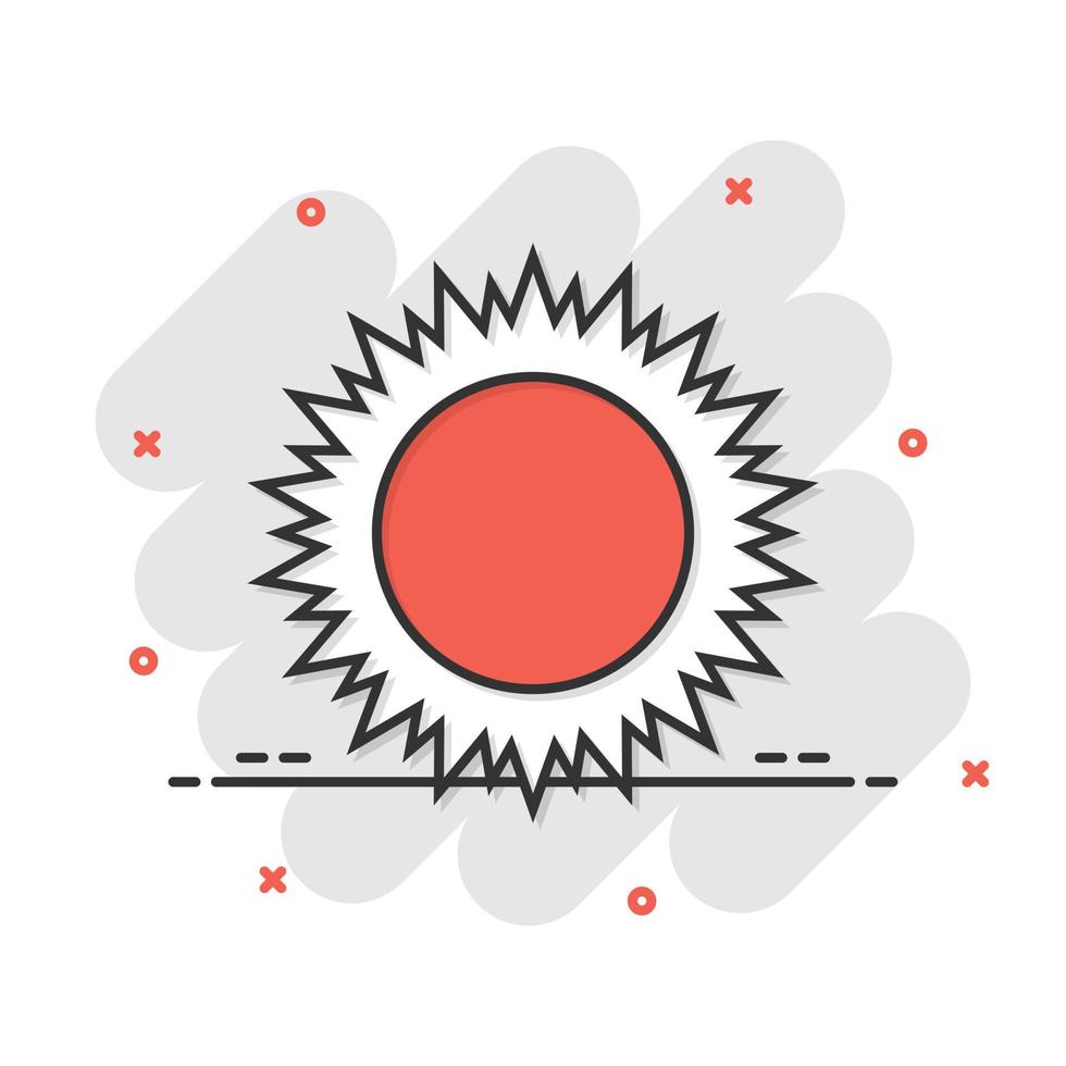 icono de sol en estilo plano. Ilustración de vector de signo de luz solar sobre fondo blanco aislado. concepto de negocio de luz diurna.