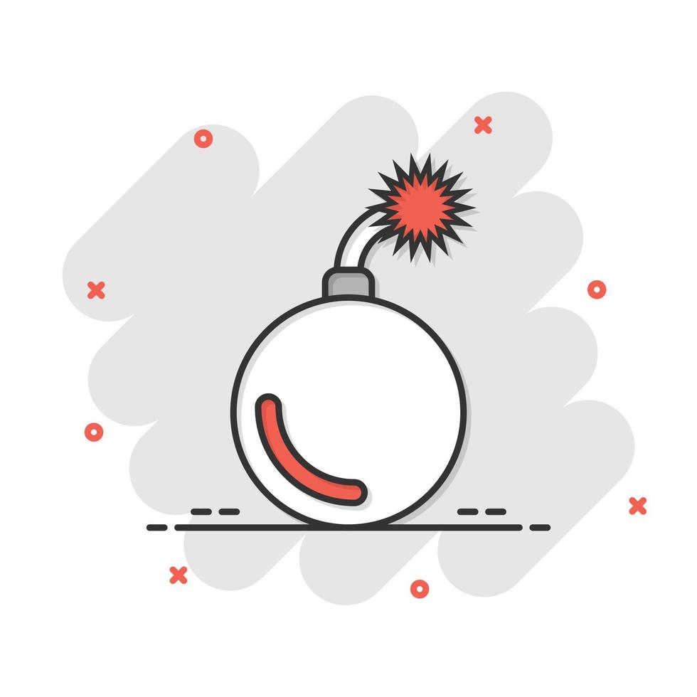 Bomb icon in flat style. Dynamite vector illustration on white isolated background. C4 tnt business concept.