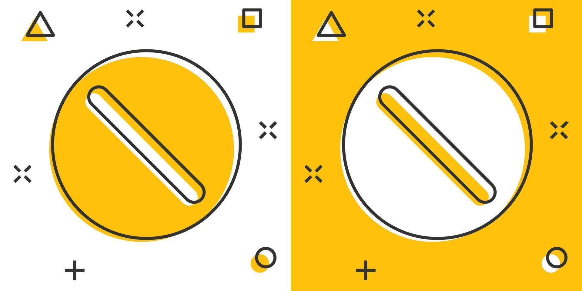 Vector cartoon pill icon in comic style. Tablet concept illustration pictogram. Capsule medical business splash effect concept.