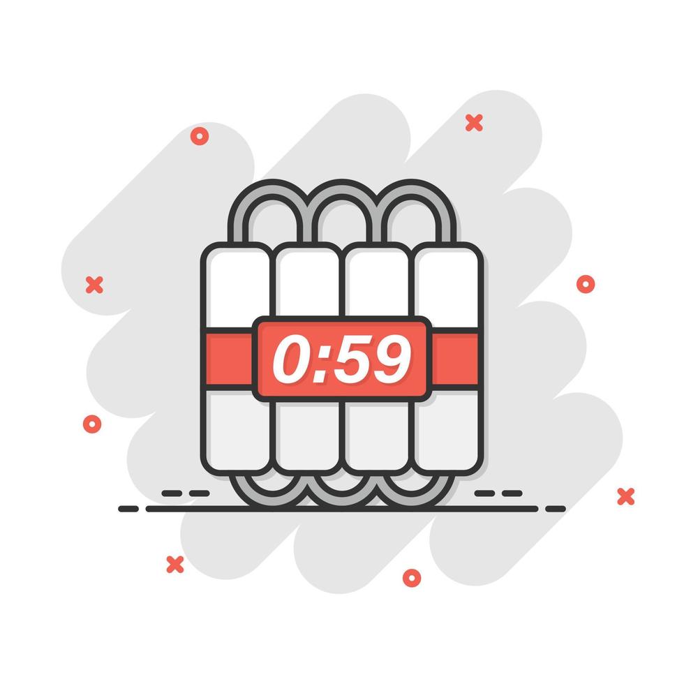 Bomb icon in flat style. Dynamite vector illustration on white isolated background. C4 tnt business concept.