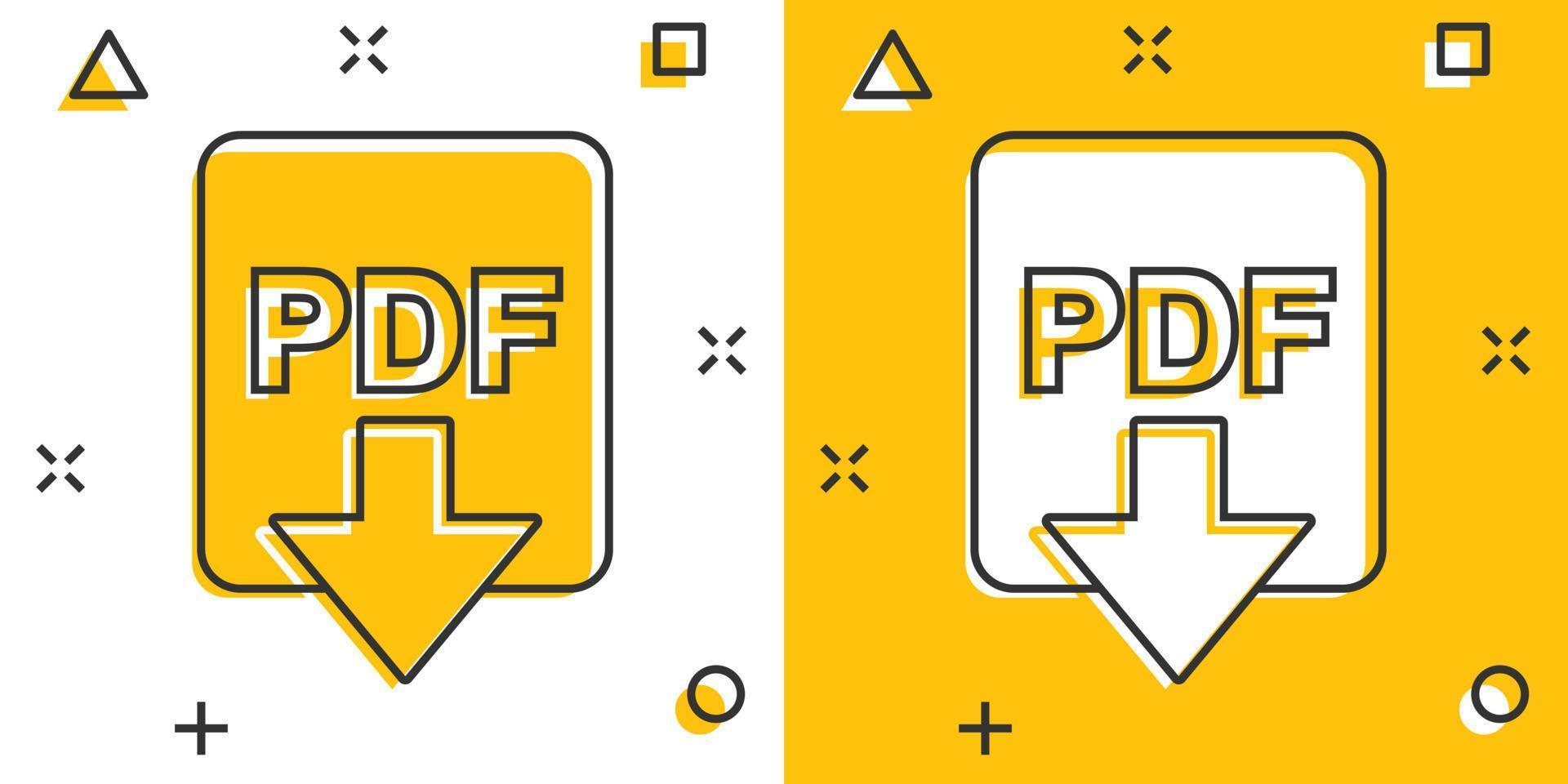 Cartoon JPG file icon in comic style. Image download sign illustration pictogram. Document splash business concept. vector