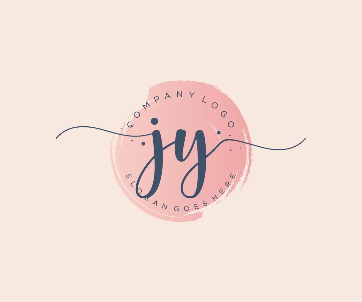 Initial JY feminine logo. Usable for Nature, Salon, Spa, Cosmetic and Beauty Logos. Flat Vector Logo Design Template Element.