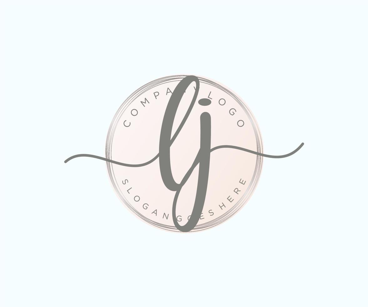 Initial LJ feminine logo. Usable for Nature, Salon, Spa, Cosmetic and Beauty Logos. Flat Vector Logo Design Template Element.