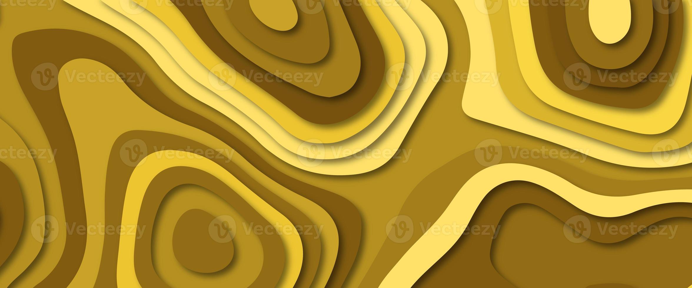 Abstract background with paper cut shapes. Colorful carving art. Paper craft landscape with gradient fade colors. Topographic canyon map light relief texture, curved layers and shadow. photo