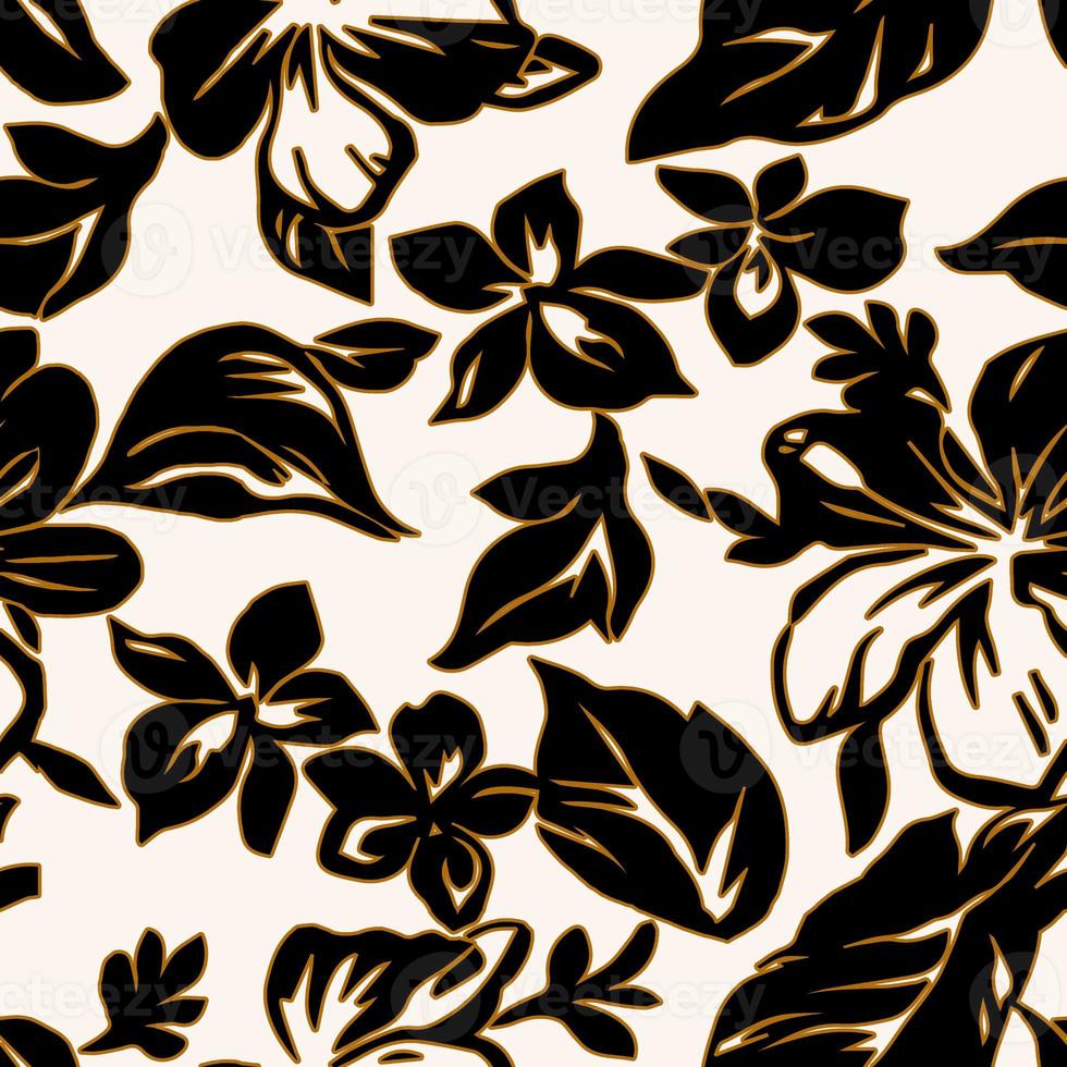 Seamless hand draw floral pattern, flowers design. photo