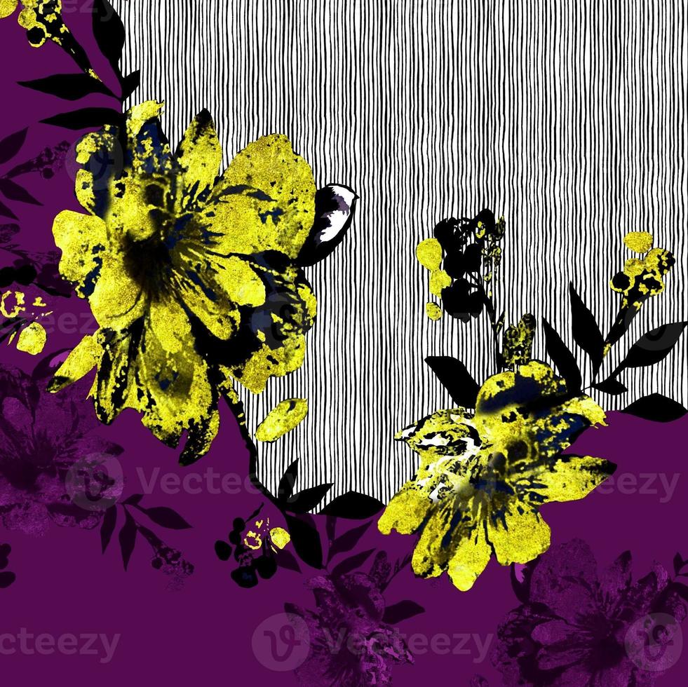 Colorful floral pattern, flowers design. photo