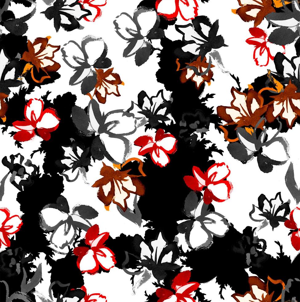 Seamless flowers pattern, floral design photo