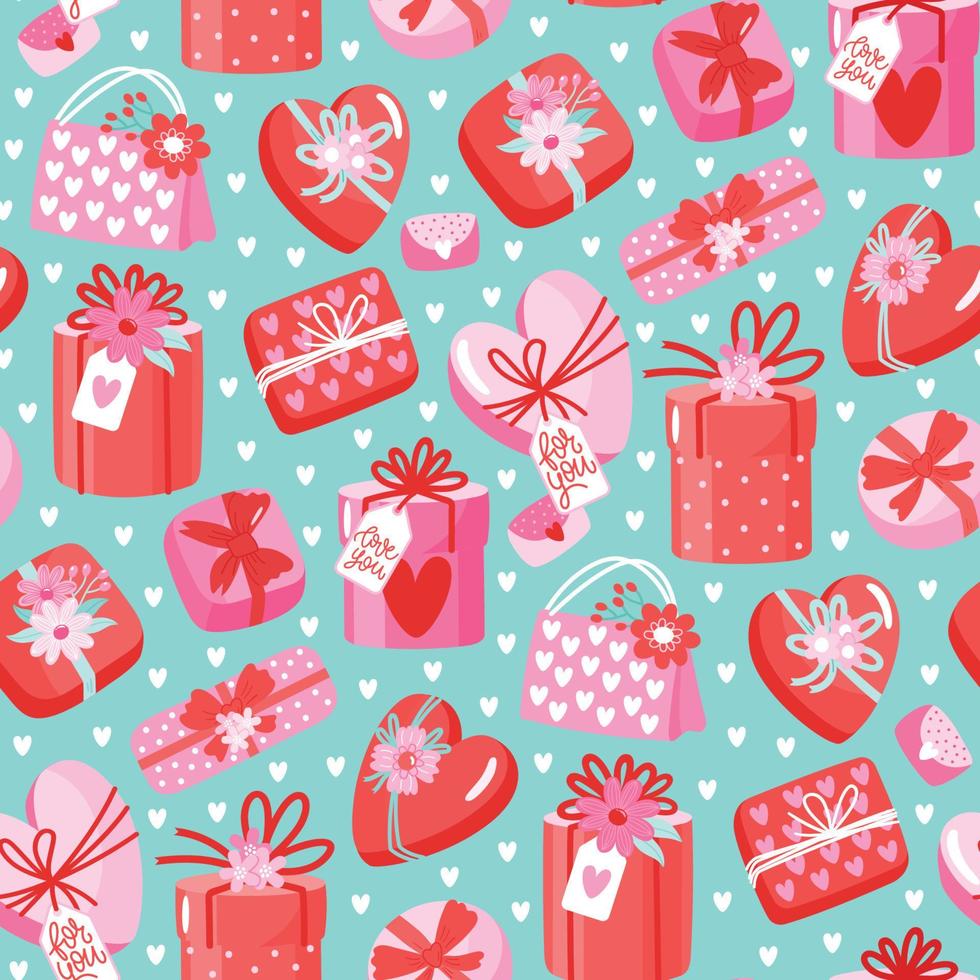 Hand-drawn seamless pattern for Valentine Day. vector