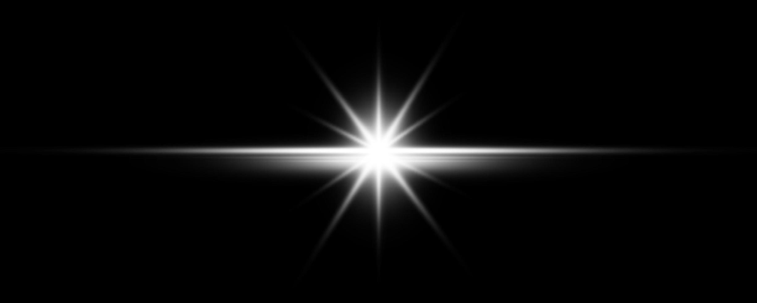 Light effect. Glow isolated white light effect set, lens flare, explosion, glitter, dust, line, sun flash, spark and stars, spotlight, curve twirl. Sunlight, abstract special effect. photo