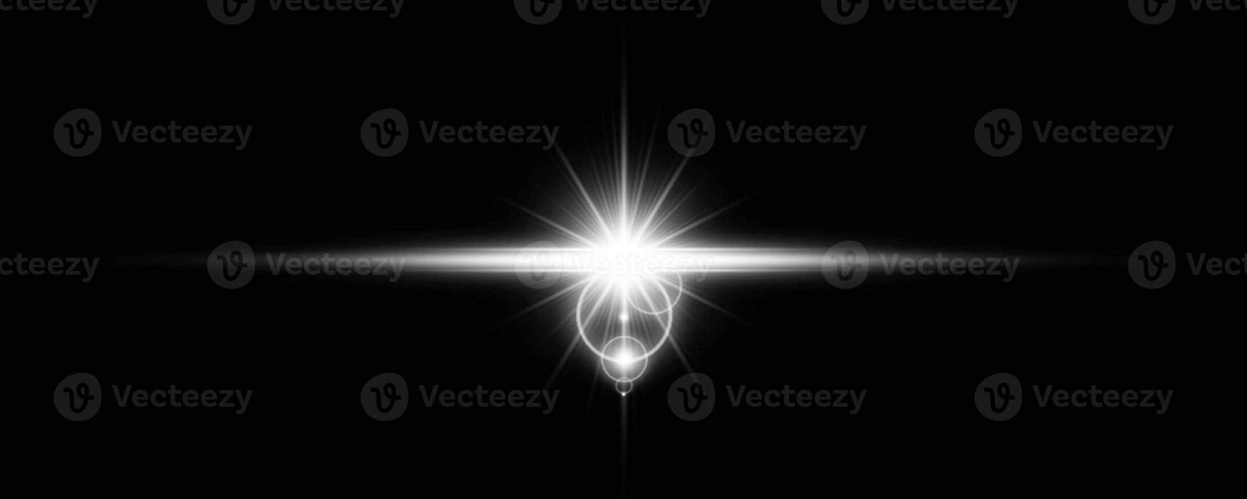 Light effect of lens flares. transparent glowing lights starburst effects with sparkles on a transparent background. photo